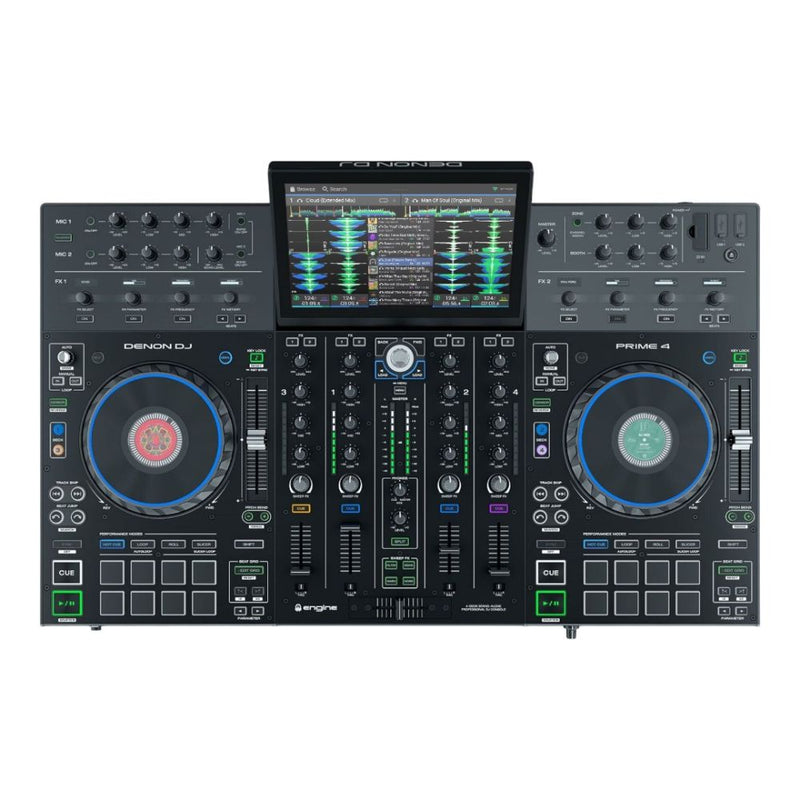 Denon DJ PRIME4XUS Prime 4 4-Deck Standalone DJ System with 10-inch Touchscreen - DEMO