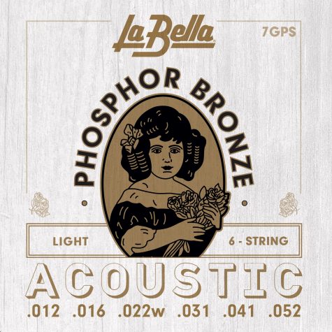 La Bella PHOSPHOR BRONZE 7GPS Acoustic Guitar Strings Light 12-52