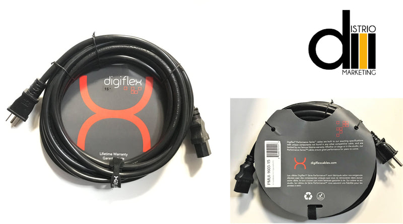 Digiflex 15ft. AC Power Cord PMUI-1603-15 AC Cable - NEW