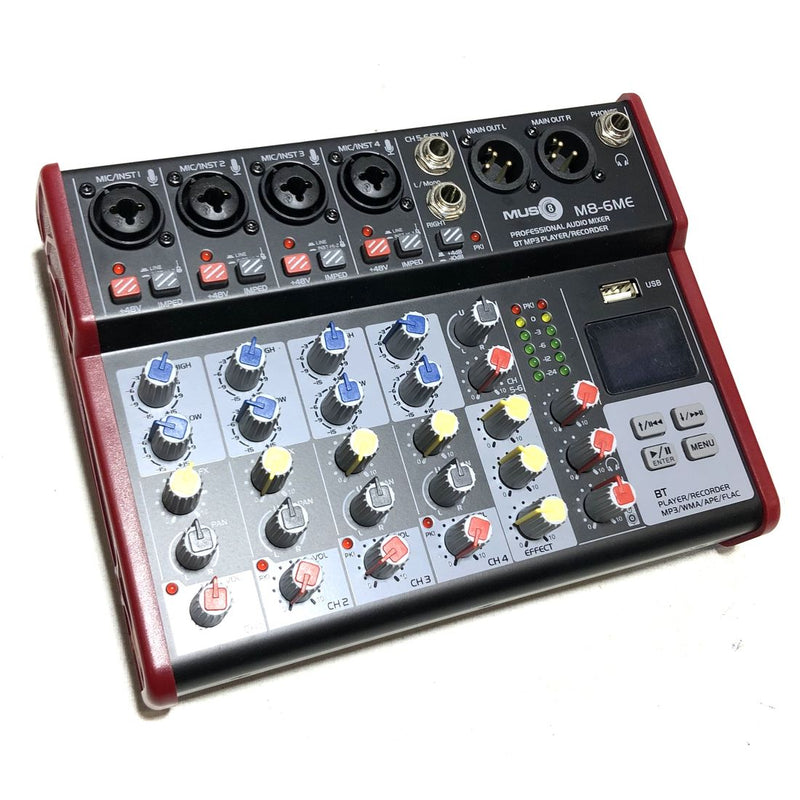 Music8 M8-6ME 6-Channel Mixer w/ Mic Effects, Bluetooth and USB - DEMO