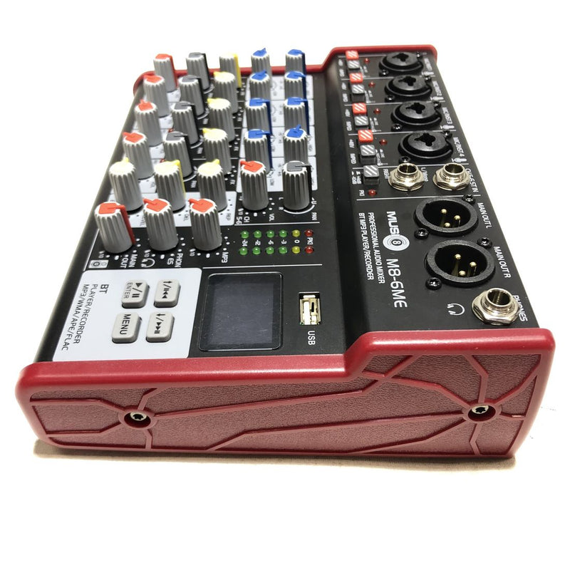 Music8 M8-6ME 6-Channel Mixer w/ Mic Effects, Bluetooth and USB - DEMO