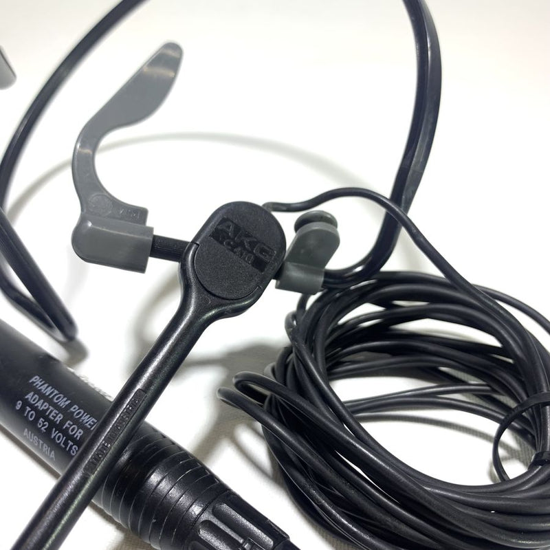 AKG C410 Headset Type Miniature Condenser Microphone w/ Phantom Power Module Adapter