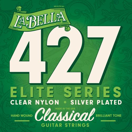 La Bella 427 ELITE Clear Nylon, Silver-Plate Classical Guitar Strings