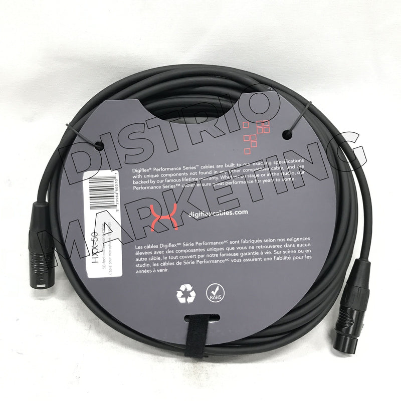 Digiflex 50ft. HXX-50 XLR Male To XLR Female Microphone Cable