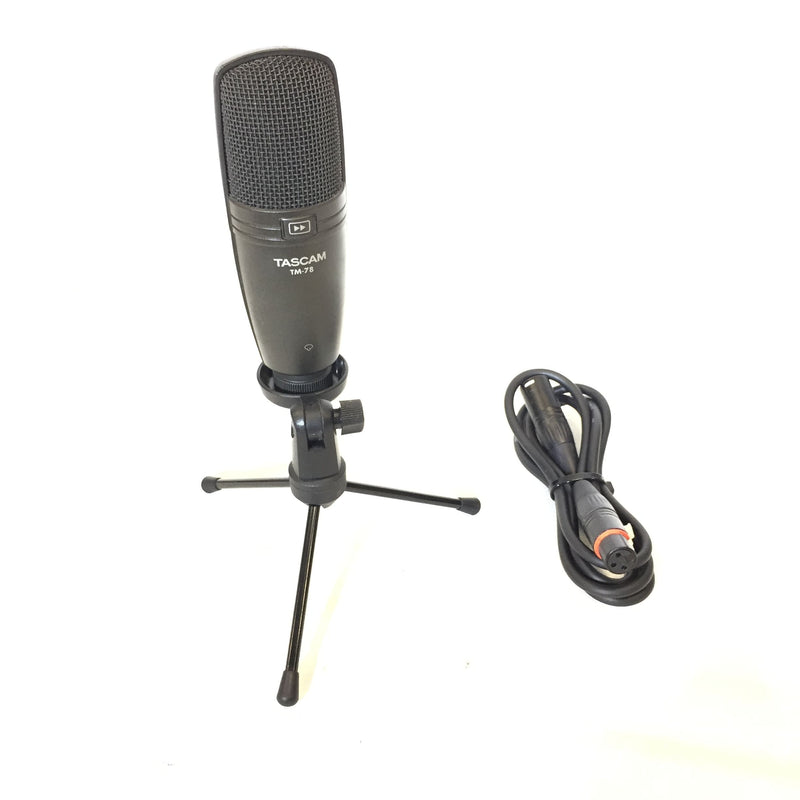 Tascam TM78 Condenser Microphone w/ Tabletop Mic Stand & Microphone Cable