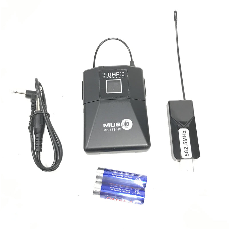 Music8 M8-15B HS Professional Wireless System w/ USB Receiver and Headset Microphone and Beltpack Transmitter