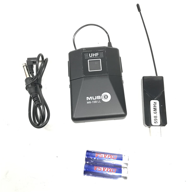 Music8 M8-15B LL Professional Wireless System w/ USB Receiver and Lavalier Mic and Beltpack Transmitter