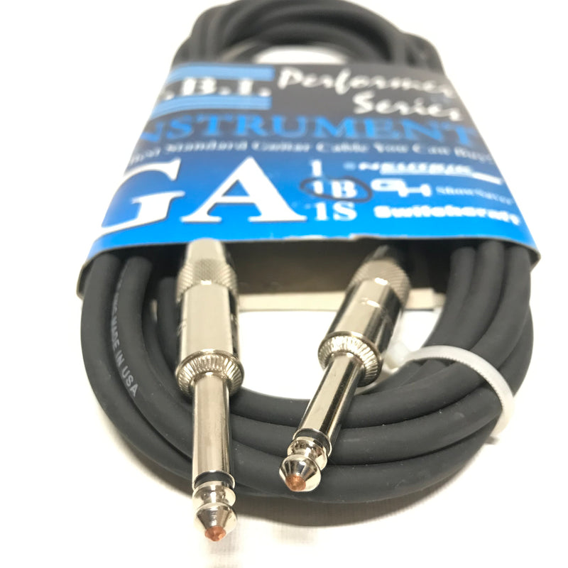C.B.I Performance Series GA1B Mono 1/4" Jack to 1/4" Jack High Quality Instrument Cable 15FT - NEW